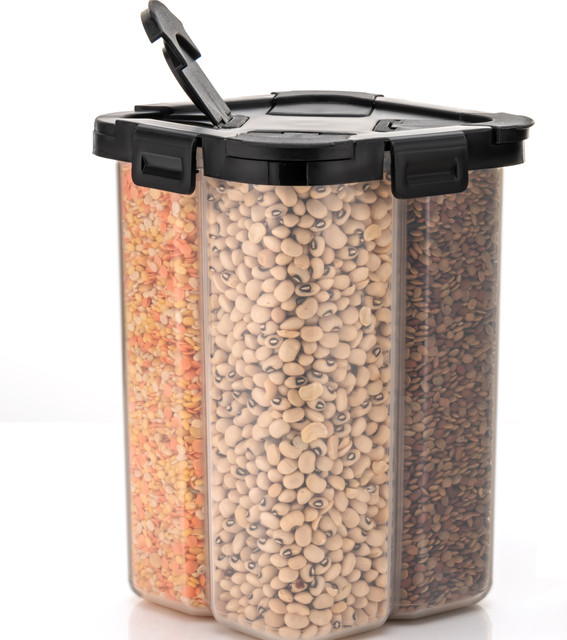 ROSTY Plastic Grocery Container - 2200 ml(Black)