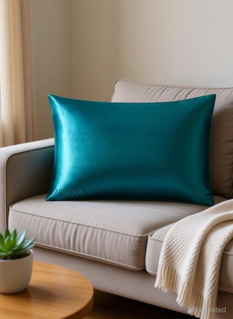 ARMOXA Satin Pillows Cover(18 cm*28 cm, Pack of 2, Light Green)