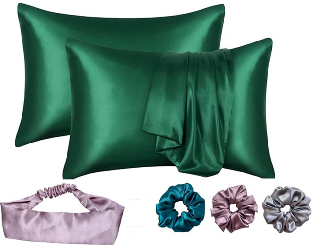 ARMOXA Satin Cushions & Pillows Cover(45.72 cm*71.12 cm, Pack of 2, Green)