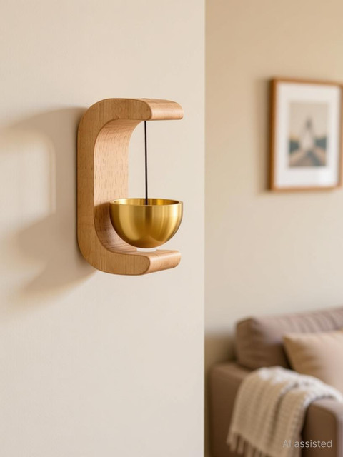 GENXRETRO WOODEN & BRASS DOOR BELL FOR HOME DECOR Wireless Door Chime(1&hellip;