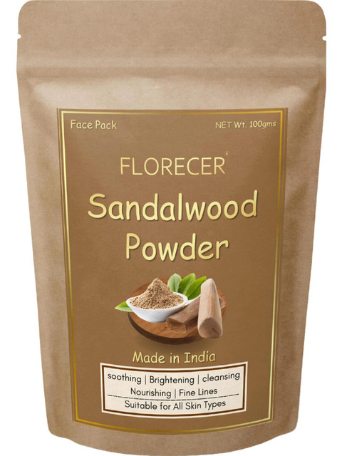FLORECER Sandalwood Powder Face Pack for Glowing Skin & Tan Removal- 100&hellip;