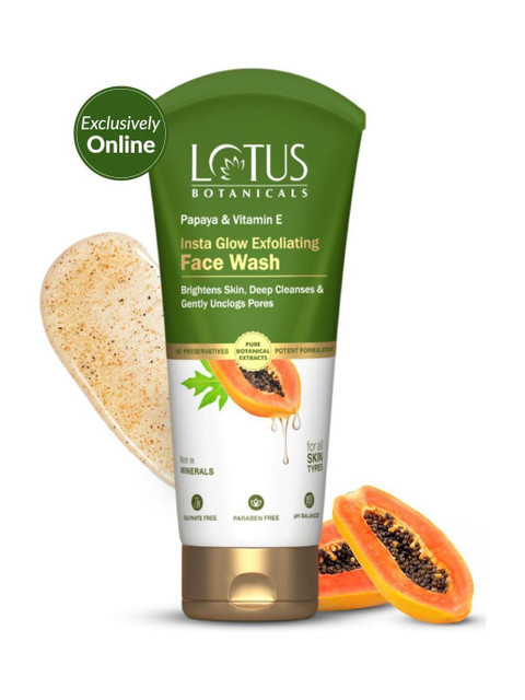 Lotus Botanicals Papaya & Vitamin E Insta Glow Exfoliating | Gently Unclogs&hellip;