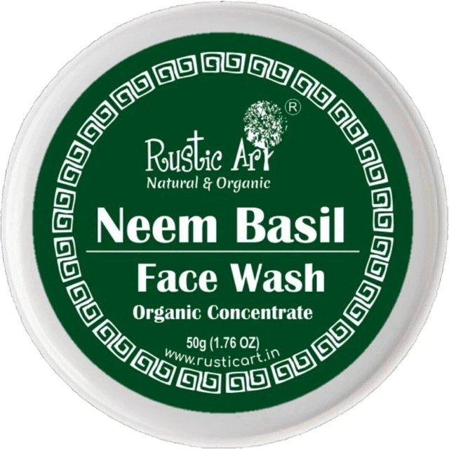 RUSTIC ART Organic Neem Basil Concentrate|Anti Acne Deep Cleansing|SLS Free Face Wash(50&hellip;