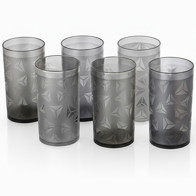 Flipkart SmartBuy (Pack of 6) Prism Pattern Water Juice Plastic Glasses Set&hellip;