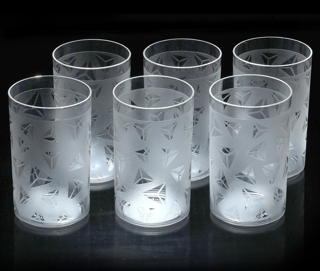 Flipkart SmartBuy (Pack of 6) Prism Pattern Water Juice Plastic Glasses Set&hellip;