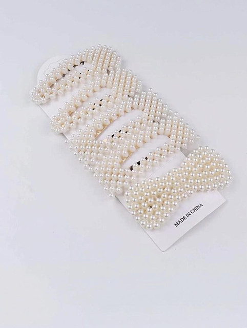 Myra Collection 5pcs Set Women Girls Elegant Imitation Pearls Geometric Hairpins Hair&hellip;
