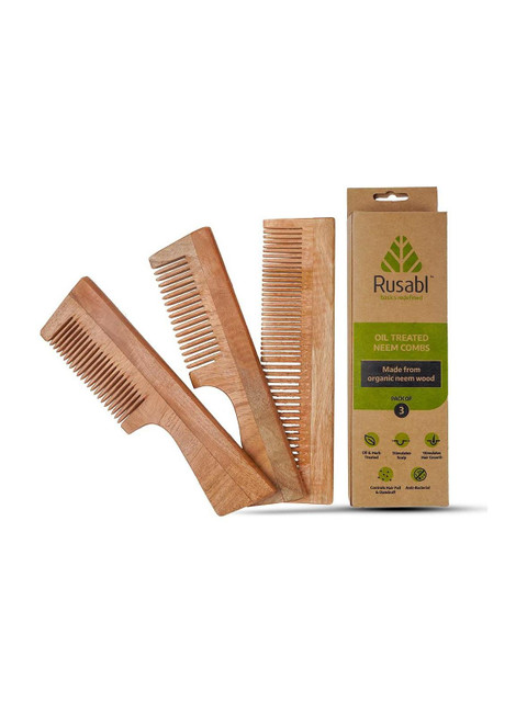 Rusabl Detangling Combs Made from organic Neem Wood
