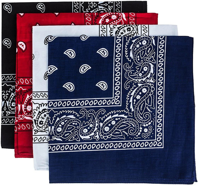 Good Shopkeeper Paisley 20 inches x 20 inches cotton ["Black","Red","White","Dark Blue"] Handkerchief(Pack&hellip;
