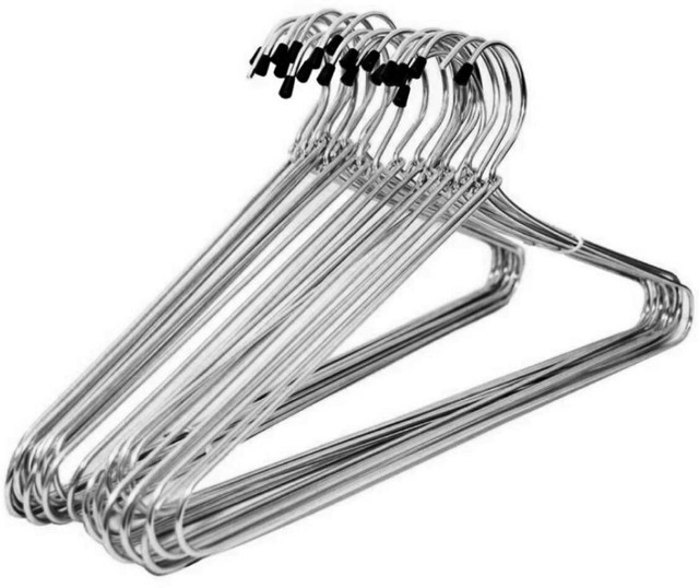 Lashkara Multipurpose wardrobe Steel Shirt Pack of 12 Hangers For Shirt(Steel)