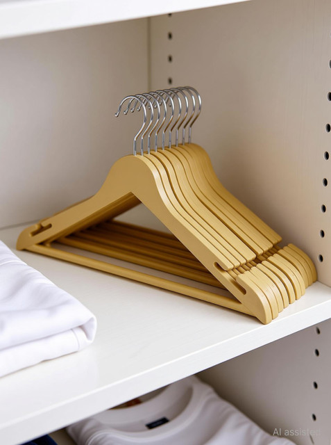 connecticut cream Plastic Shirt Pack of 6 Hangers For Shirt(Beige)