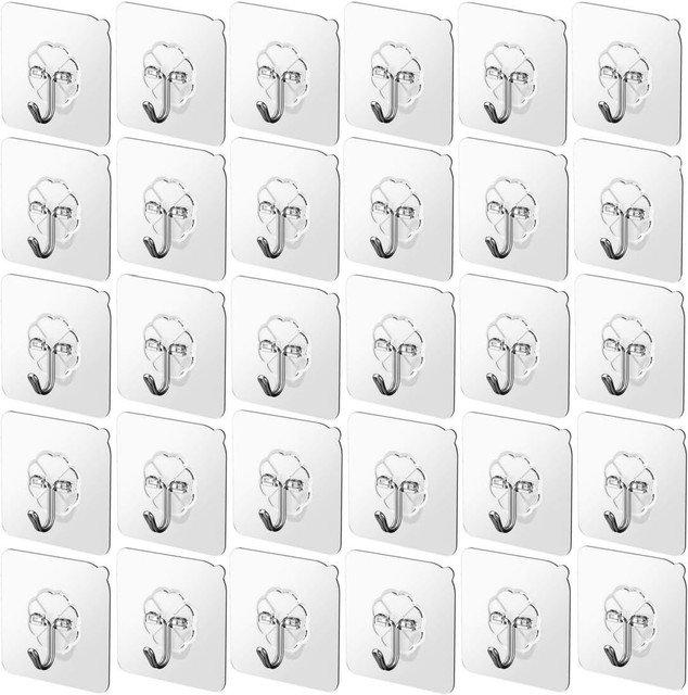 XBEY Self-Adhesive Wall Hooks | Transparent Drill Free Sticky Hangers | Hook&hellip;
