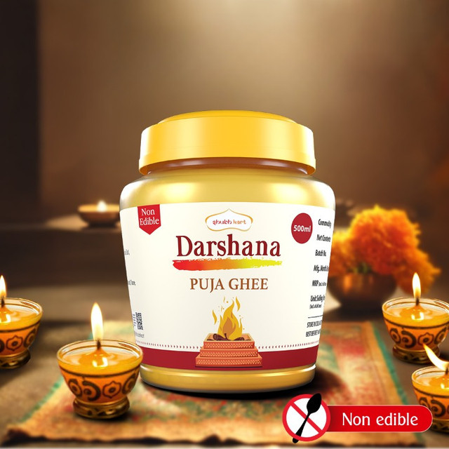 Shubhkart Darshana Puja Ghee - 500 ML|Non-Edible for Festivals(500 g)