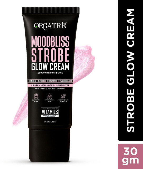 Orgatre Strobe Cream Pink - Instant Glow Highlighter, Primer & Moisturizer Makeup&hellip;