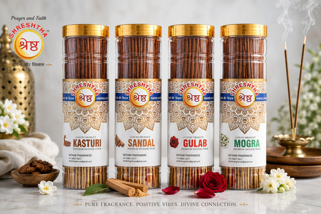 SHRESHTHA INCENSE STICKS AGARBATTI GULAB / ROSE, CHANDAN / SANDAL, KASTURI, MOGRA(100&hellip;