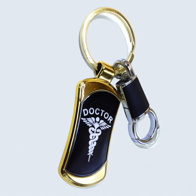 Jdp Novelty Doctors Logos Premium Quality Metal Keychain with Hook Black Gold&hellip;