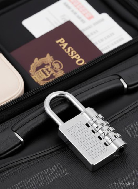 Ubod Resettable Combination 4 Digit Number Travel Luggage Password Lock Padlock(Silver)