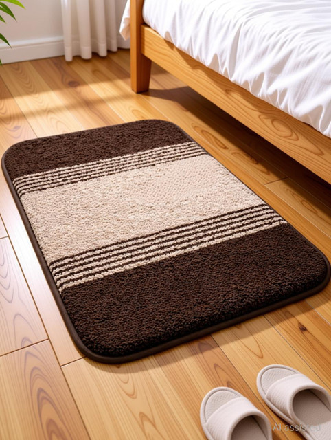 HOWNICE Cotton Floor Mat(Brown, Beige, Multicolor, Medium)