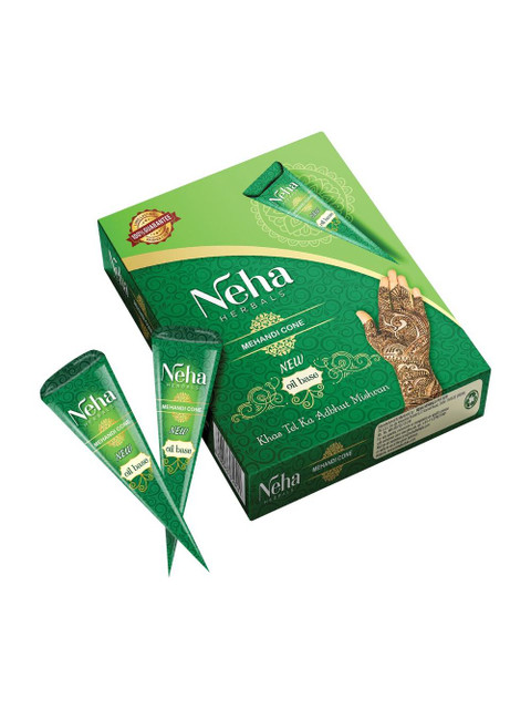 Neha Herbals Neha Mehandi Cone Natural Mehendi(Pack of 12)