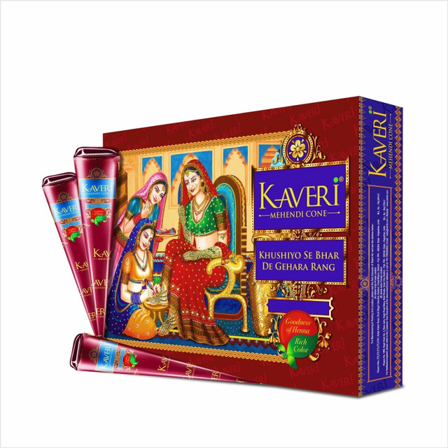 Kaveri Mehendi Cone Natural Mehendi(Pack of 12)