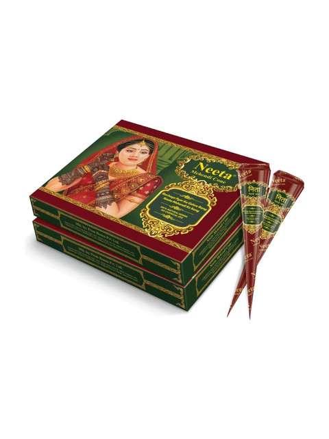 Neeta Mehendi Cone 100% Natural Henna Based No Chemical Dye 12 Pc&hellip;