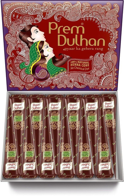 Prem Dulhan Mehendi Cone 12pc in 1 box, made from 100% pure&hellip;