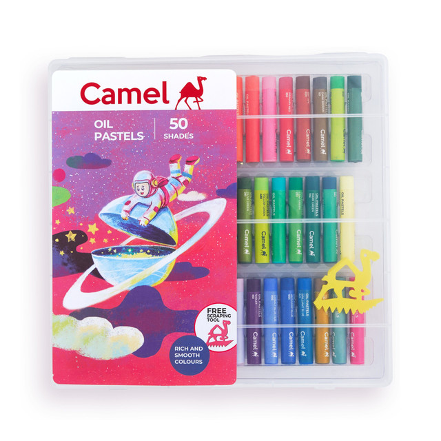 Camel Oil Pastels 50 Shades Reusable Pack(Set of 51, Multicolor)