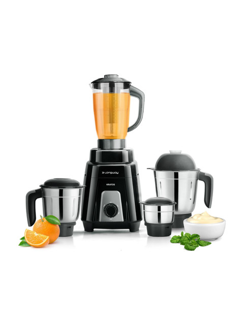 Longway Kratos 1000 W Juicer Mixer Grinder(Kratos | 4 Jars | Black)