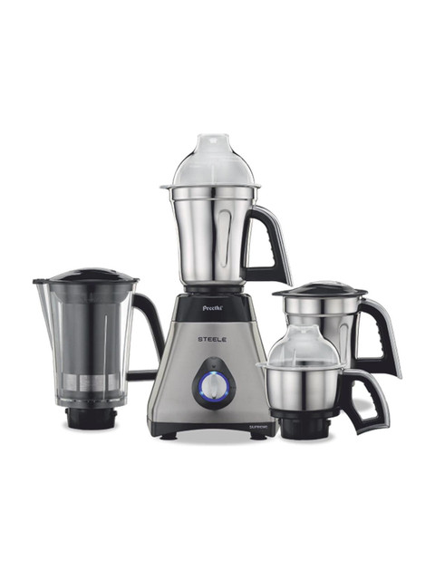 Preethi MG-208 750 W Mixer Grinder(Steel SupremeMG-208 | 4 Jars | Silver/Black)