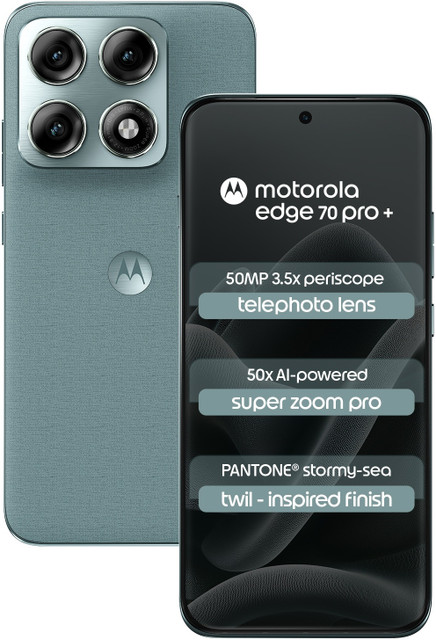 MOTOROLA Edge 70 Pro+ (Twill Inspired PANTONE Stormy sea (Green), 256 GB)(12&hellip;