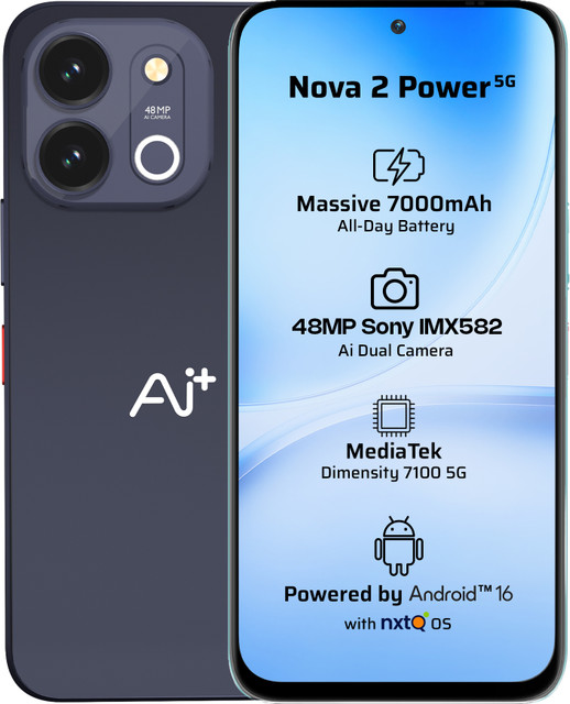 Ai+ Nova 2 Power 5G (Midnight Black, 128 GB)(8 GB RAM)