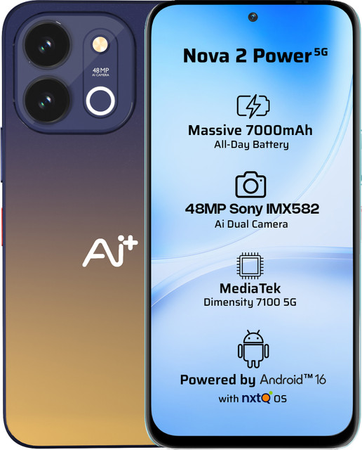 Ai+ Nova 2 Power 5G (Golden Blue Fusion, 128 GB)(8 GB RAM)