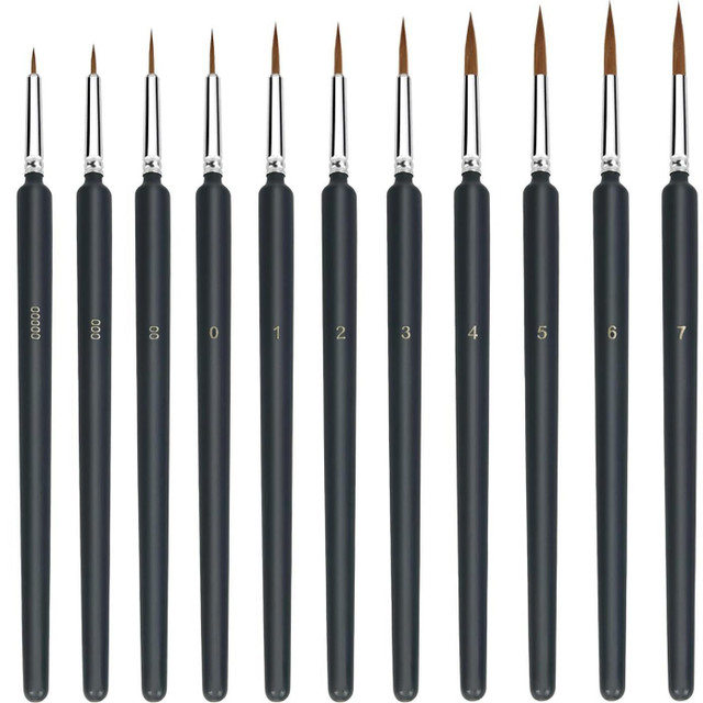 SHUBHPETAL 11PCS Miniature Paint Brushes Miniature Small Thin Painting Brushes Kit(Set of&hellip;