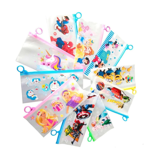 Furnish Marts Transparent Pencil Pouch set for kids party pack mix design&hellip;