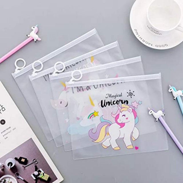 ShubhKaft Transparent Stationary Pouch Unicorn design | Birthday return Gifts Pack of&hellip;
