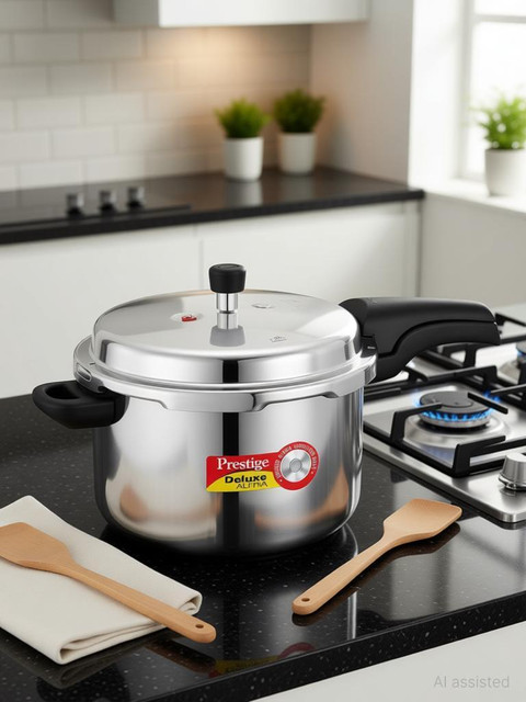 Prestige Deluxe Alpha 5.5 L Outer Lid Induction Bottom Pressure Cooker(Stainless Steel)
