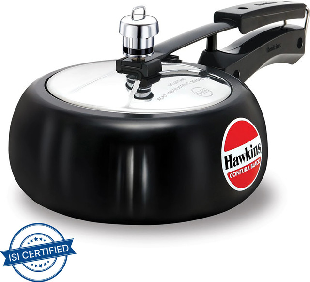 Hawkins Contura Black (CB20) 2 L Inner Lid Pressure Cooker(Hard Anodized)