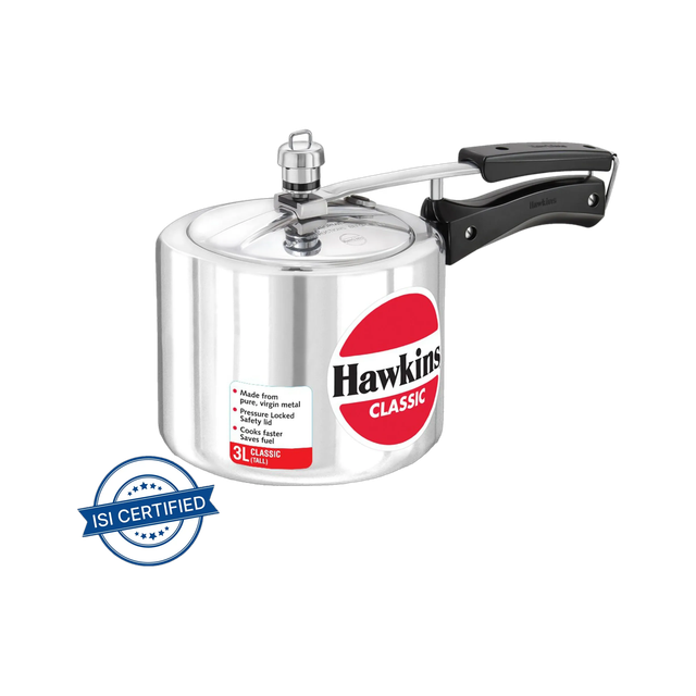 Hawkins Classic Tall (CL3T) 3 L Inner Lid Pressure Cooker(Aluminium)