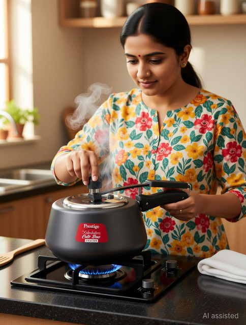 Prestige Svachh Duo Cute 3 L Inner Lid Induction Bottom Pressure Cooker(Hard&hellip;