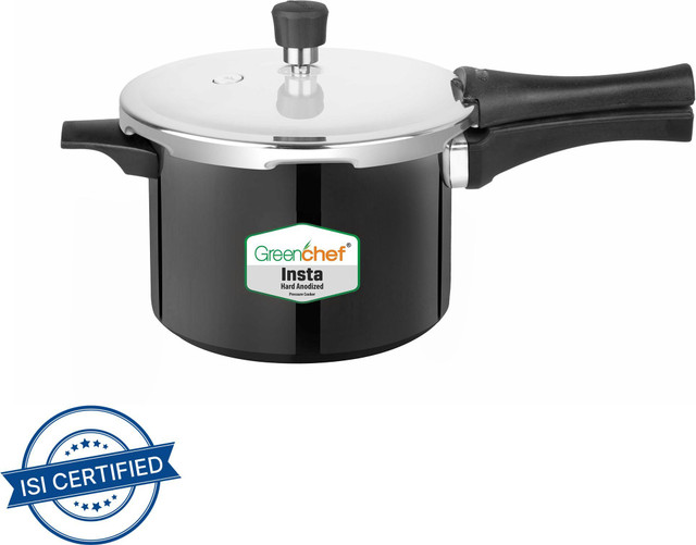 Greenchef Insta 5 L Outer Lid Induction Bottom Pressure Cooker(Hard Anodized)