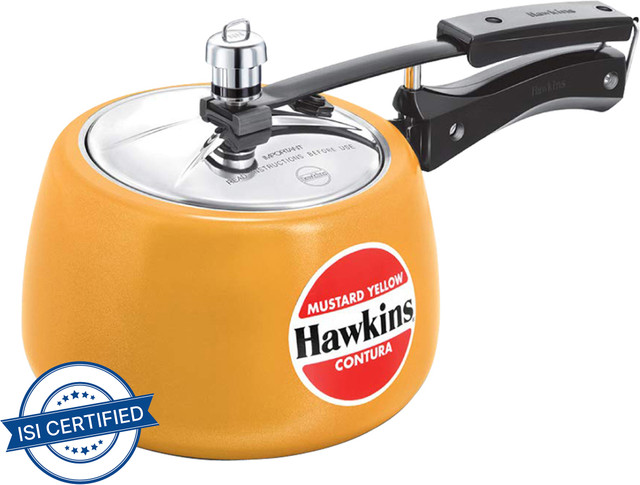 Hawkins Mustard Yellow Ceramic Coated Contura (CMY30) 3 L Inner Lid Pressure&hellip;