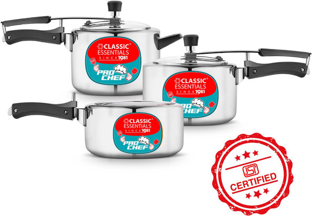 Classic Essentials Prochef Aluminium Inner Lid Pressure Cooker Combo Gas Stove Compatible&hellip;