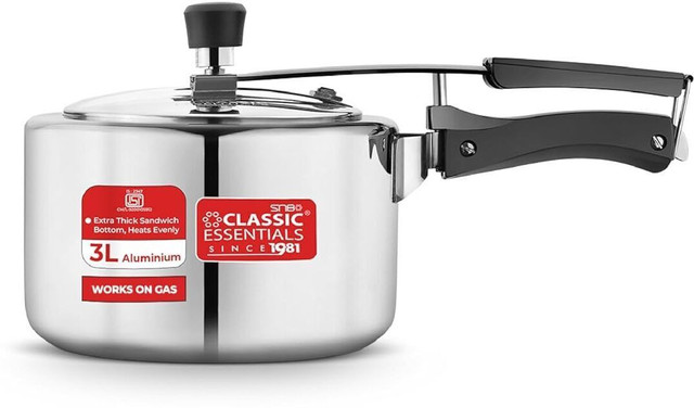 Classic Essentials Prochef Aluminium Pressure Cooker | ISI Certified Inner Lid Pressure&hellip;
