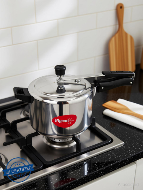 Pigeon Storm 5 L Inner Lid Induction Bottom Pressure Cooker(Aluminium)