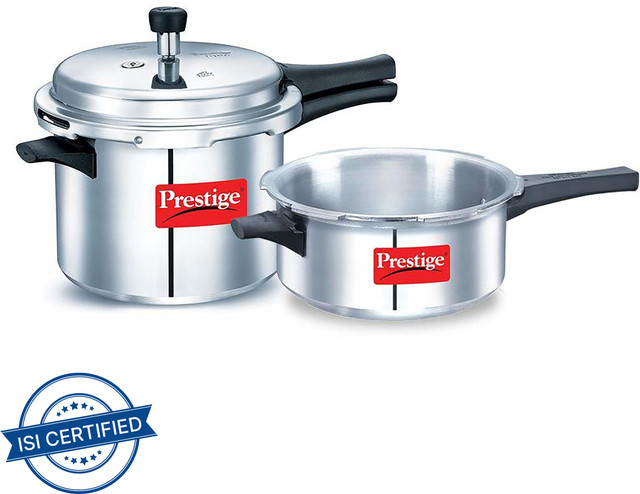 Prestige Popular 5 L, 3 L Outer Lid Pressure Cooker(Aluminium)
