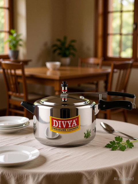DIVYA Flat 8 L Inner Lid Pressure Cooker(Aluminium)