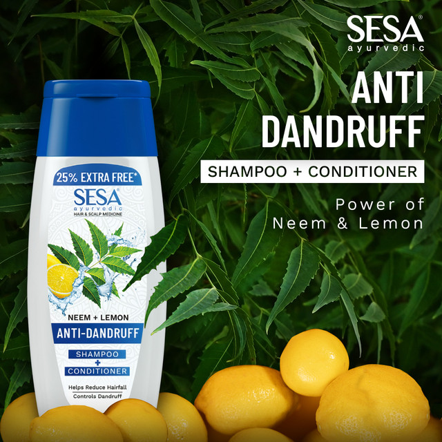 SESA Ayurvedic Anti-Dandruff Neem and Lemon Shampoo + Conditioner| Reduce Hair Fall(200&hellip;