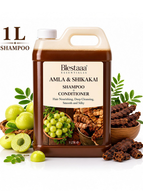 blestaaa essentialss Herbal Amla Reetha Shikakai Shampoo for Natural Hair Care(1 L)