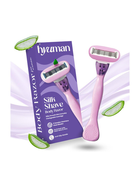 Hyuman Silkshave 5 Blade Body Razor|Aloe & Vit E Bar|Reusable with Changeable&hellip;