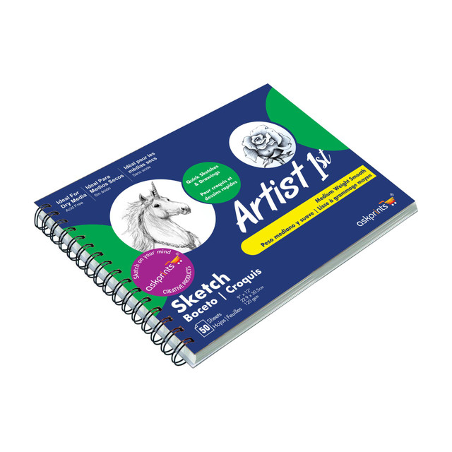 Askprints Artist Sketch Book Wiro Bound 9 x 12 inches 100 Pages&hellip;