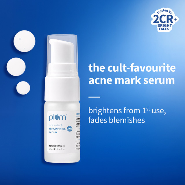 Plum 10% Niacinamide Brightening Face Serum with Rice Water|Brightens Skin from 1st&hellip;